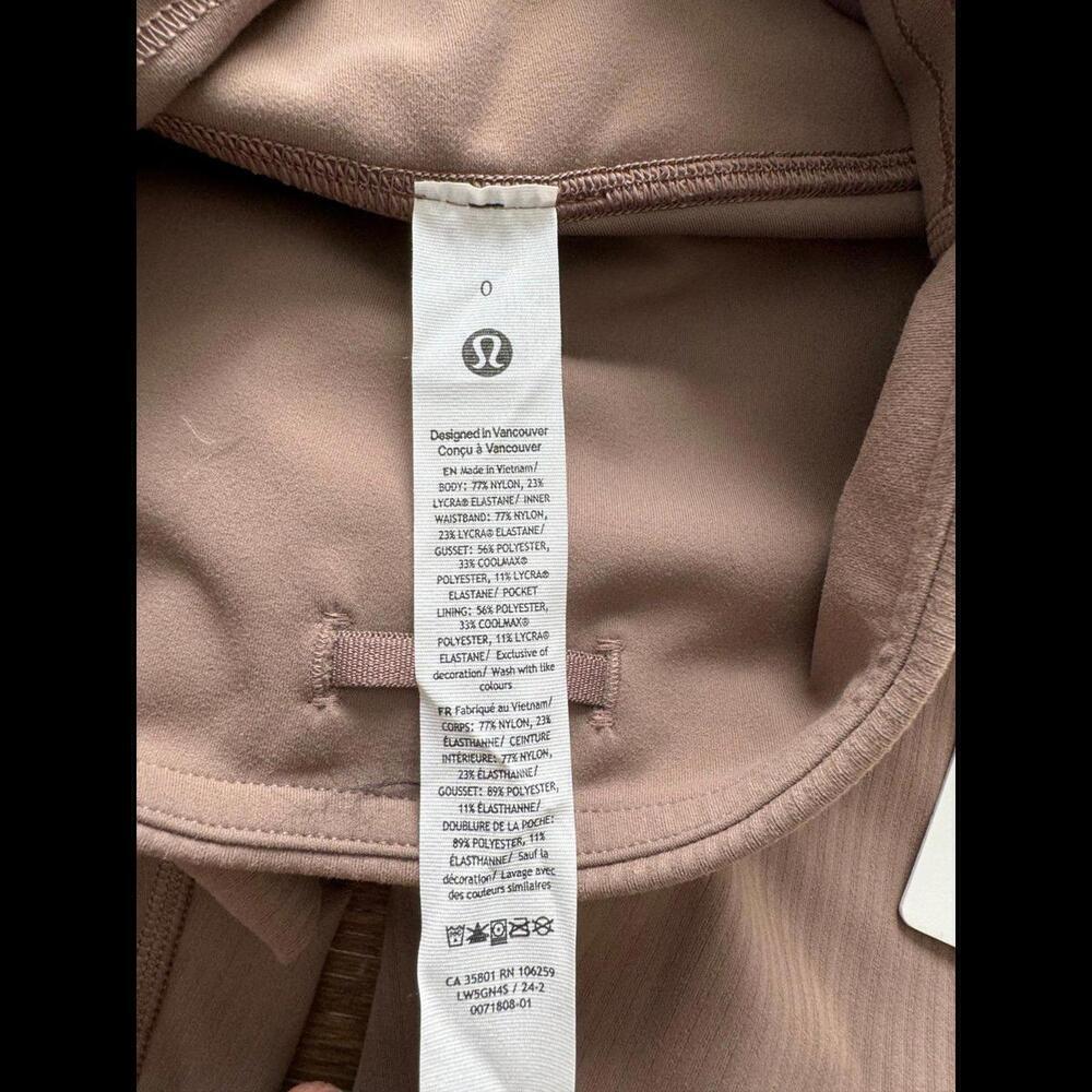 Lululemon Wunder Train Ribbed High Rise 28” Taupetastic Size 0 NWT - Picture 6 of 7